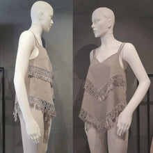 Carica l'immagine nel visualizzatore di Gallery, Top lino e cotone con frangia OSCALITO