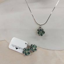 Carica l'immagine nel visualizzatore di Gallery, Parure collana e orecchini Fiore doppio
