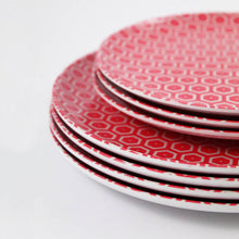 Carica l'immagine nel visualizzatore di Gallery, Piatto in Melamina motivo Miele Rosso