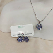 Carica l'immagine nel visualizzatore di Gallery, Parure collana e orecchini Fiore doppio