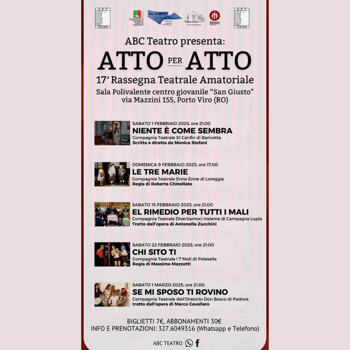 ATTO PER ATTO - Rassegna teatrale amatoriale - Comune di Porto Viro