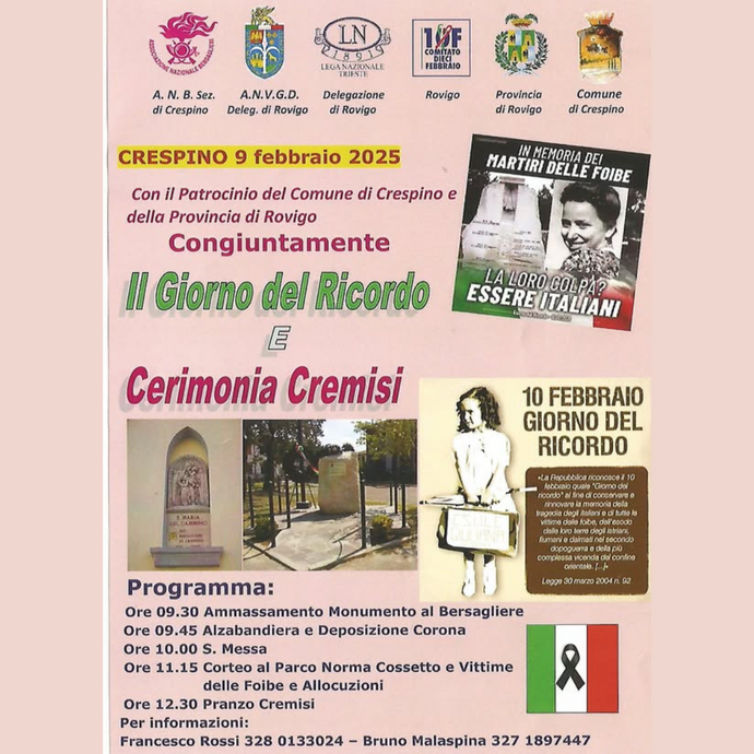GIORNO DEL RICORDO E CERIMONIA CREMISI - Comune di Crespino