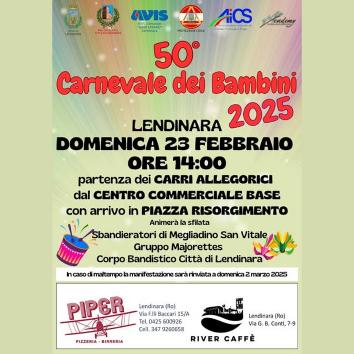 Carnevale dei bambini 2025 - 50° edizione - Comune di Lendinara