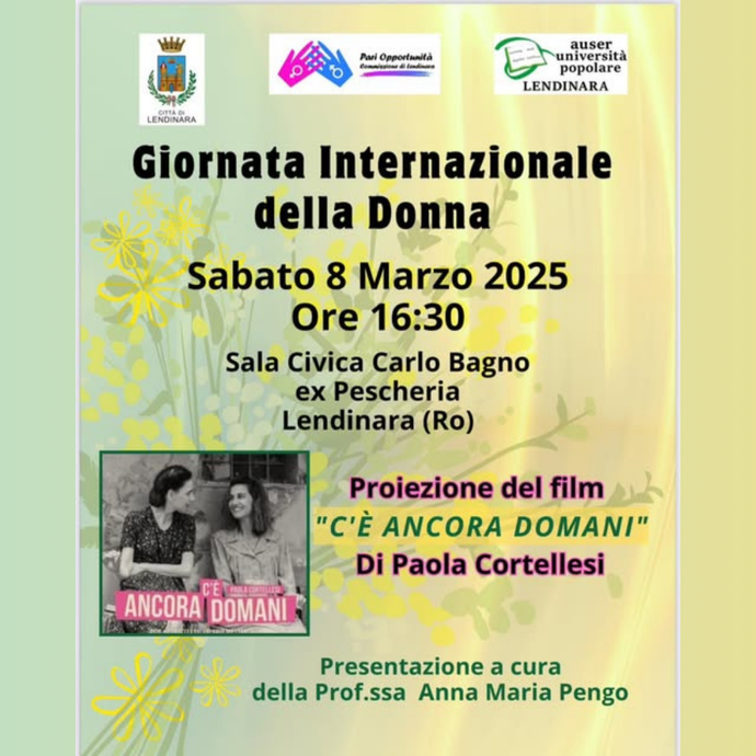 Proiezione del film "C'È ANCORA DOMANI" di Paola Cortellesi - Comune di Lendinara
