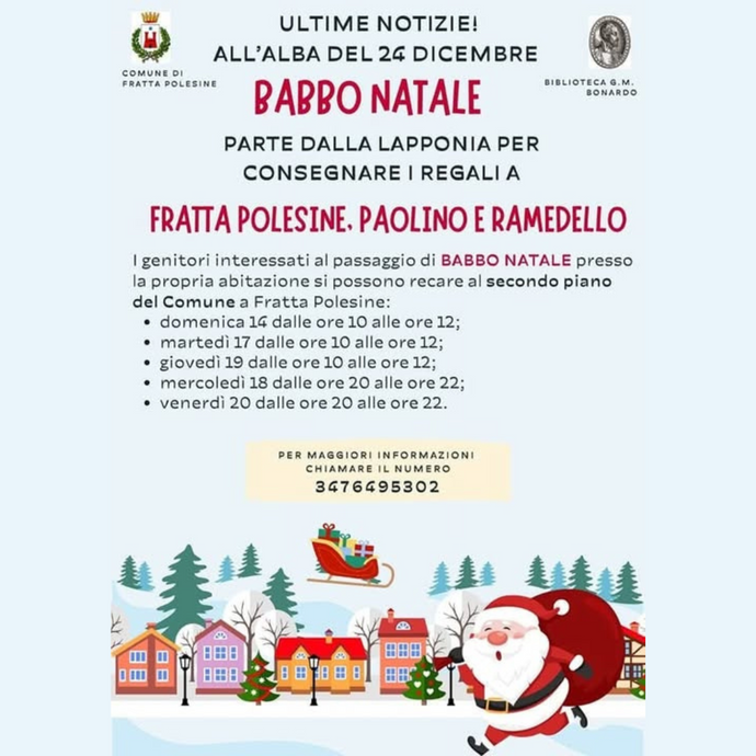 Babbo Natale consegna i regali - Comune di Fratta Polesine🎄🎁