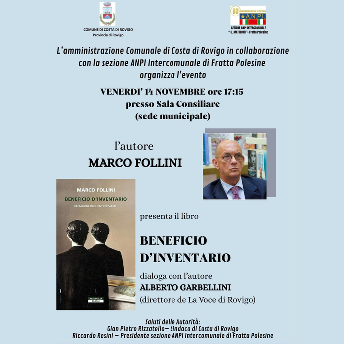 Presentazione del libro "Beneficio di Inventario" di Marco Follini - Costa di Rovigo