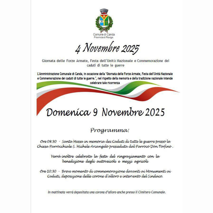 Commemorazione dei Caduti e Festa del Ringraziamento - Canda