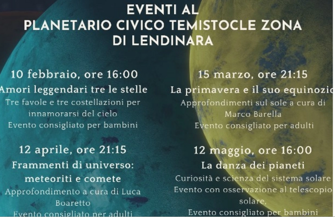 Eventi al Planetario Civico Temistocle Zona di Lendinara