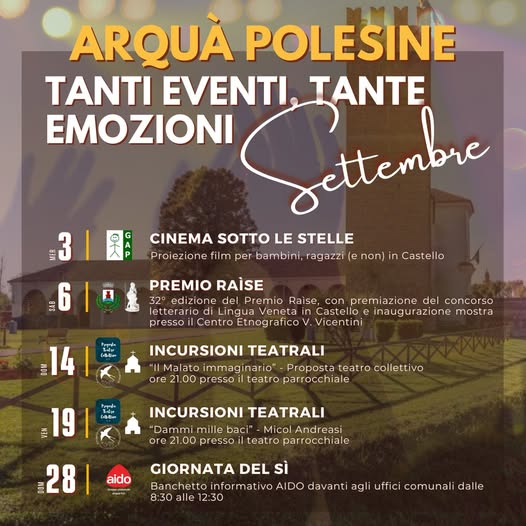 Cinema sotto le stelle e Premio Raise - Arquà Polesine