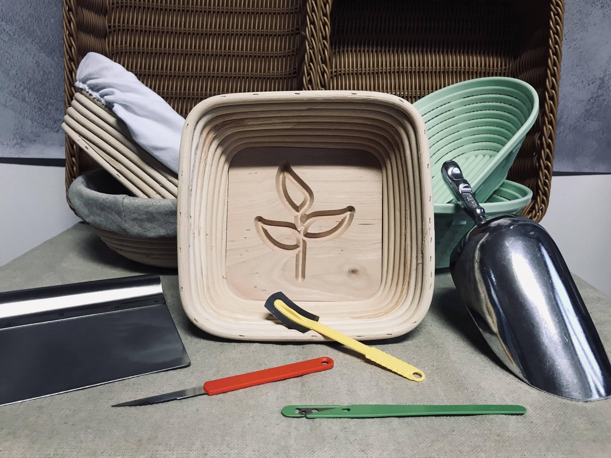 Set 2 Cestini Lievitazione Pane In Silicone - 23.5 Cm Rotondo E 26 Cm Ovale, Con Spatole E Pennello - Foto 9