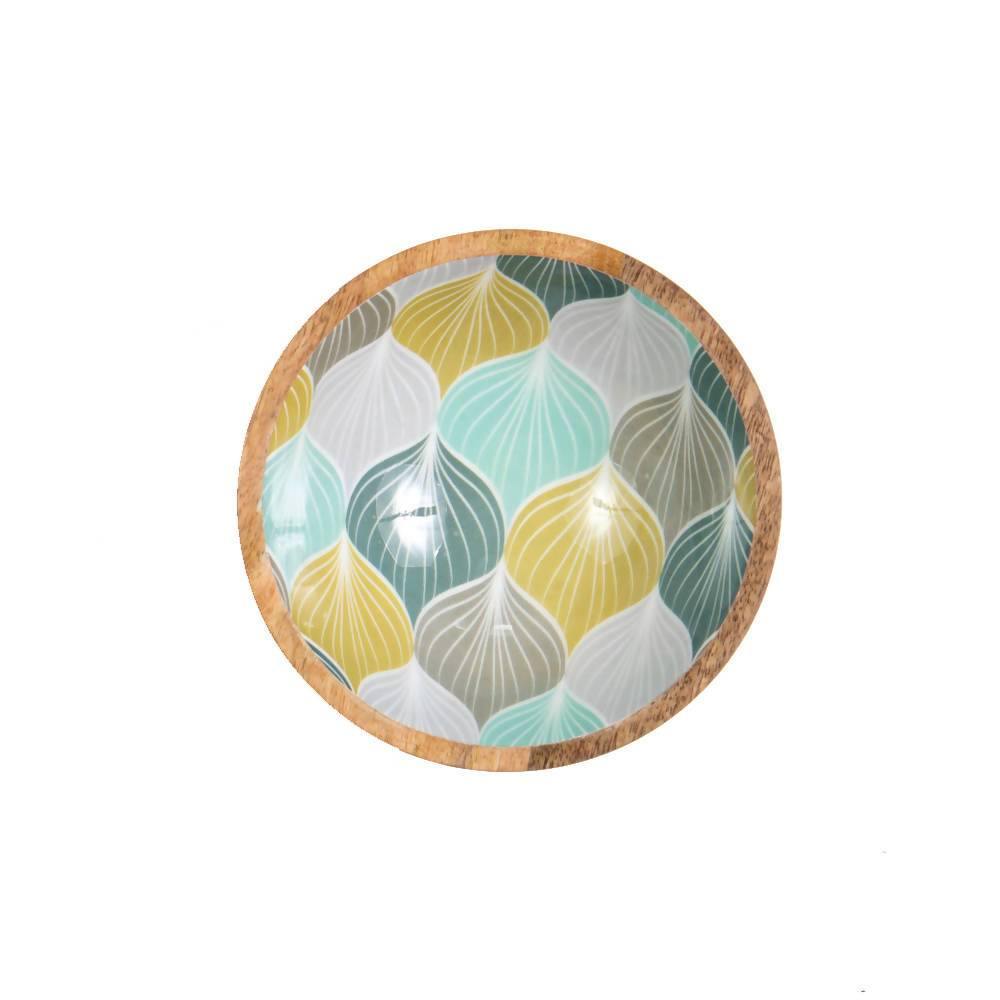 Ciotola Piccola Artigianale in Legno di Mango motivo Balloon - Le Botteghe del Polesine