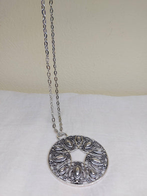 Collana lunga medaglione rodio - ID&M